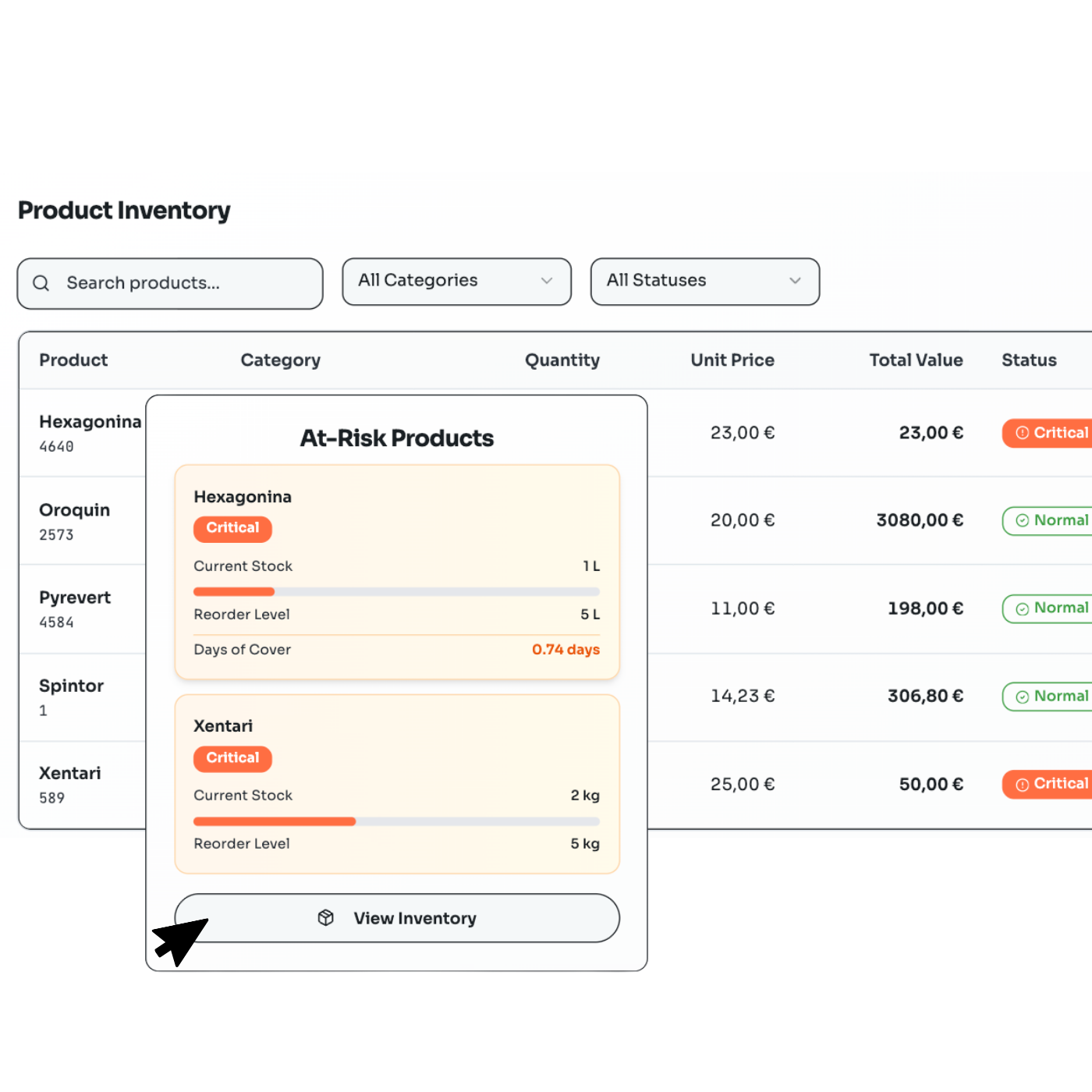 Inventory that updates itself.